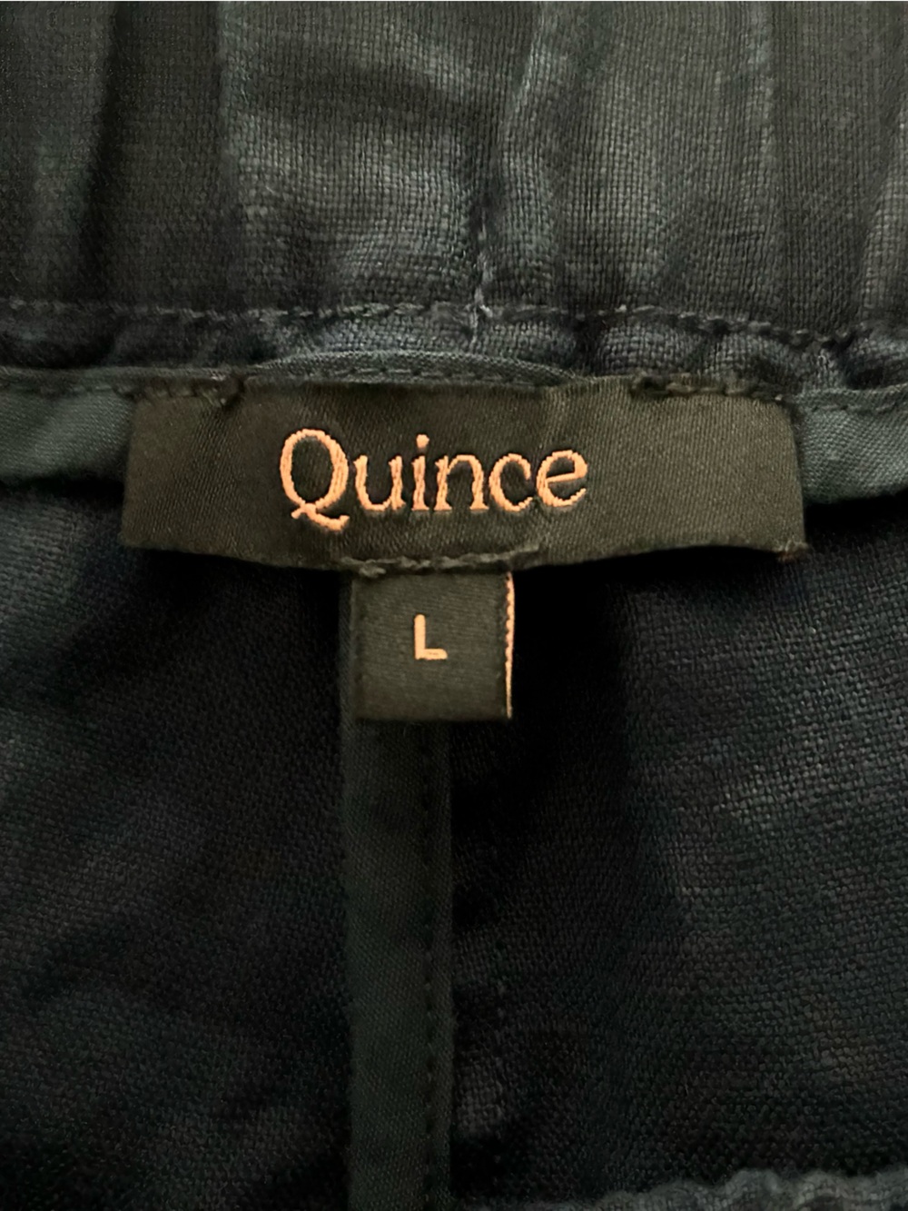 Navy Elastic Waist Casual Pants by Quince - Picture 5 of 6